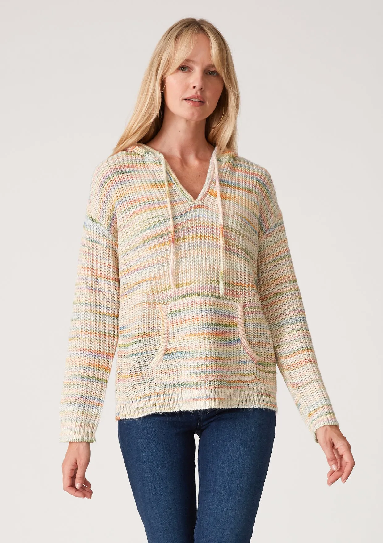 Knitted Long Sleeve Space Dye Hoodie