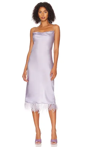 L'Academie The Mindy Midi Dress in Lavender