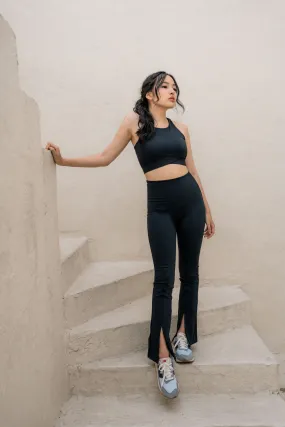 LAICA x Tiffany HIGH WAIST SPLIT LEGGINGS - BLACK