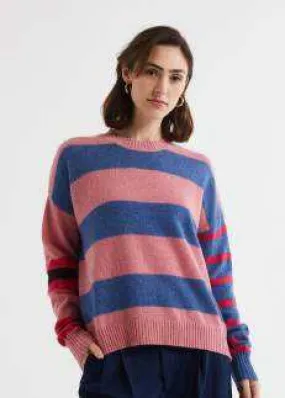 LD Co - Lambswool Stripe Crew - Pink