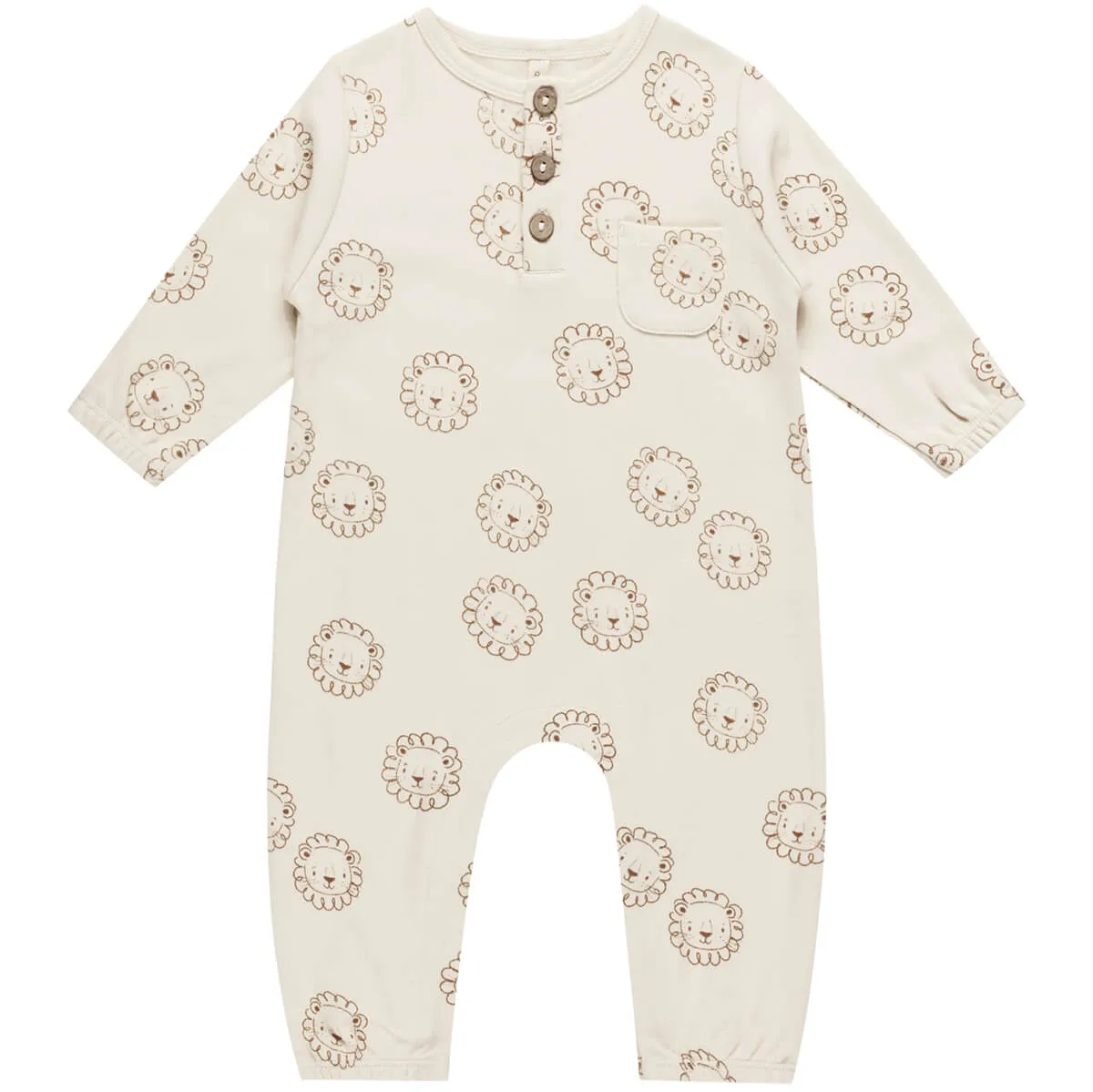 Long Sleeve Pocket Jumpsuit in Lions by Quincy Mae