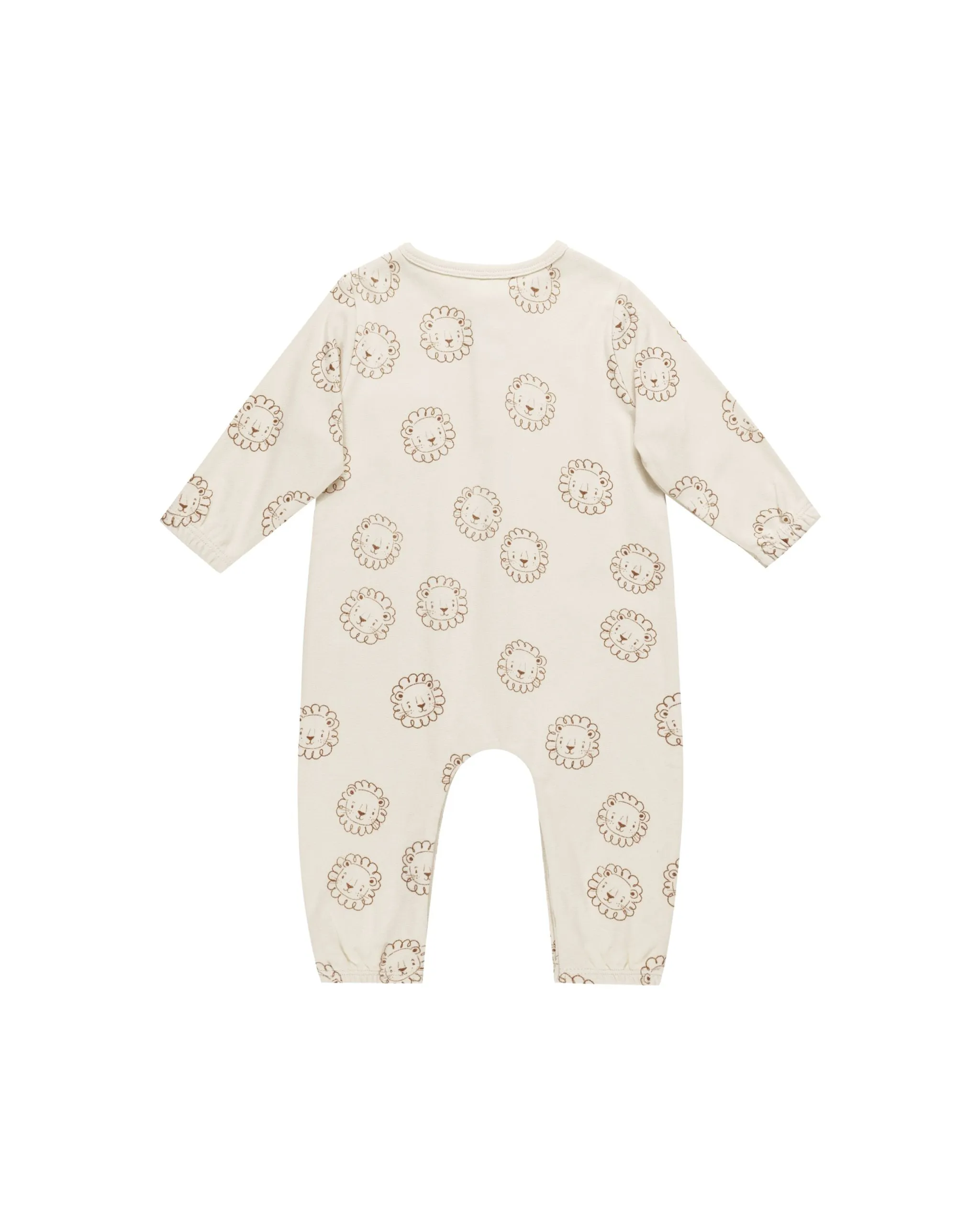 Long Sleeve Pocket Jumpsuit Lions - Natural by Quincy Mae - FINAL SALE
