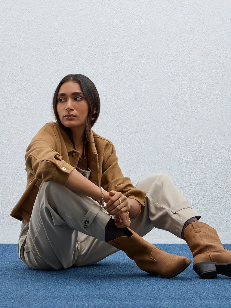 LOV Beige Solid Jumpsuit