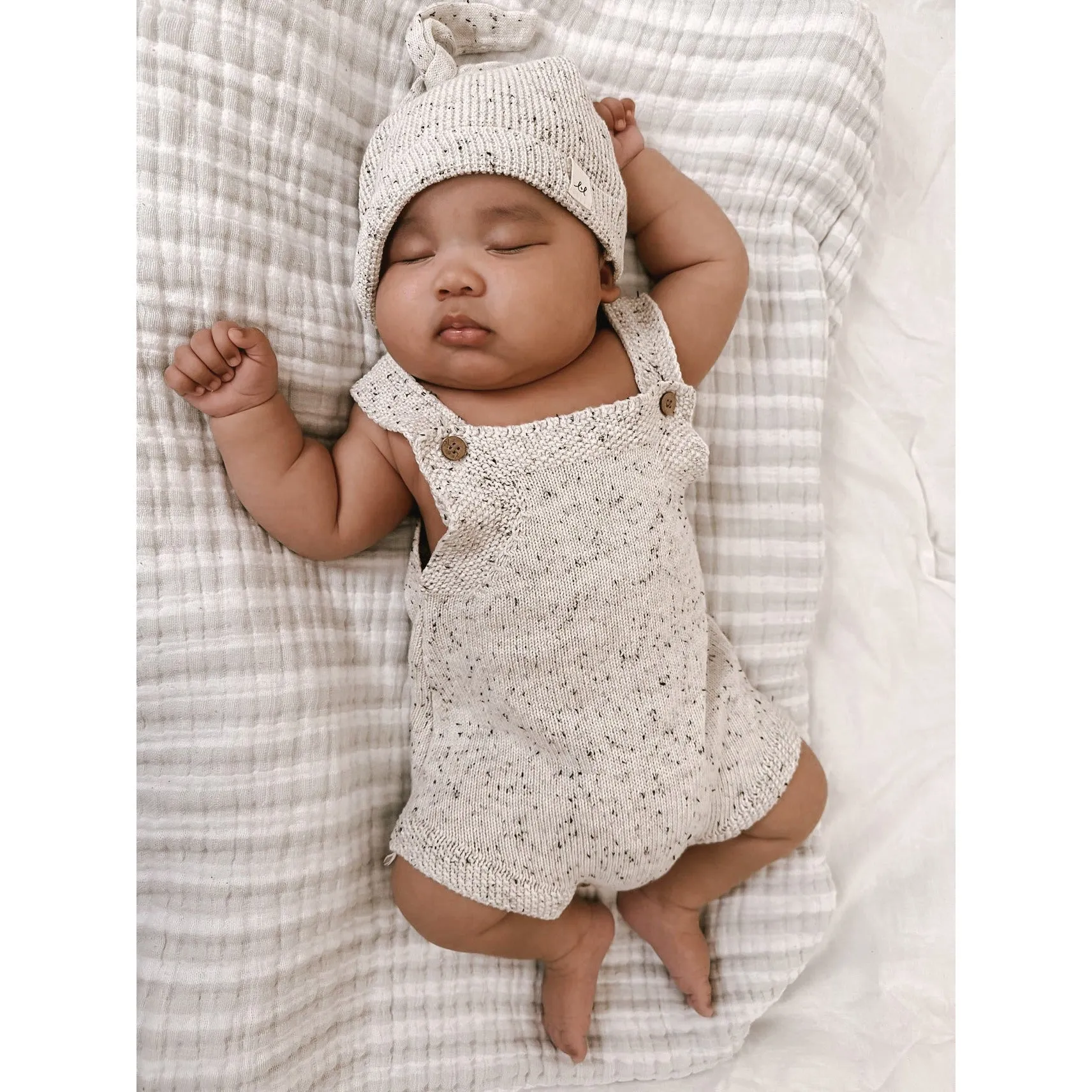 Luna   Luca Novelty Knit Romper - Black Speckle
