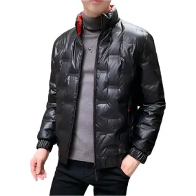 Men’s Glossy Duck Down Puffer Jacket – Warm, Waterproof & Stylish