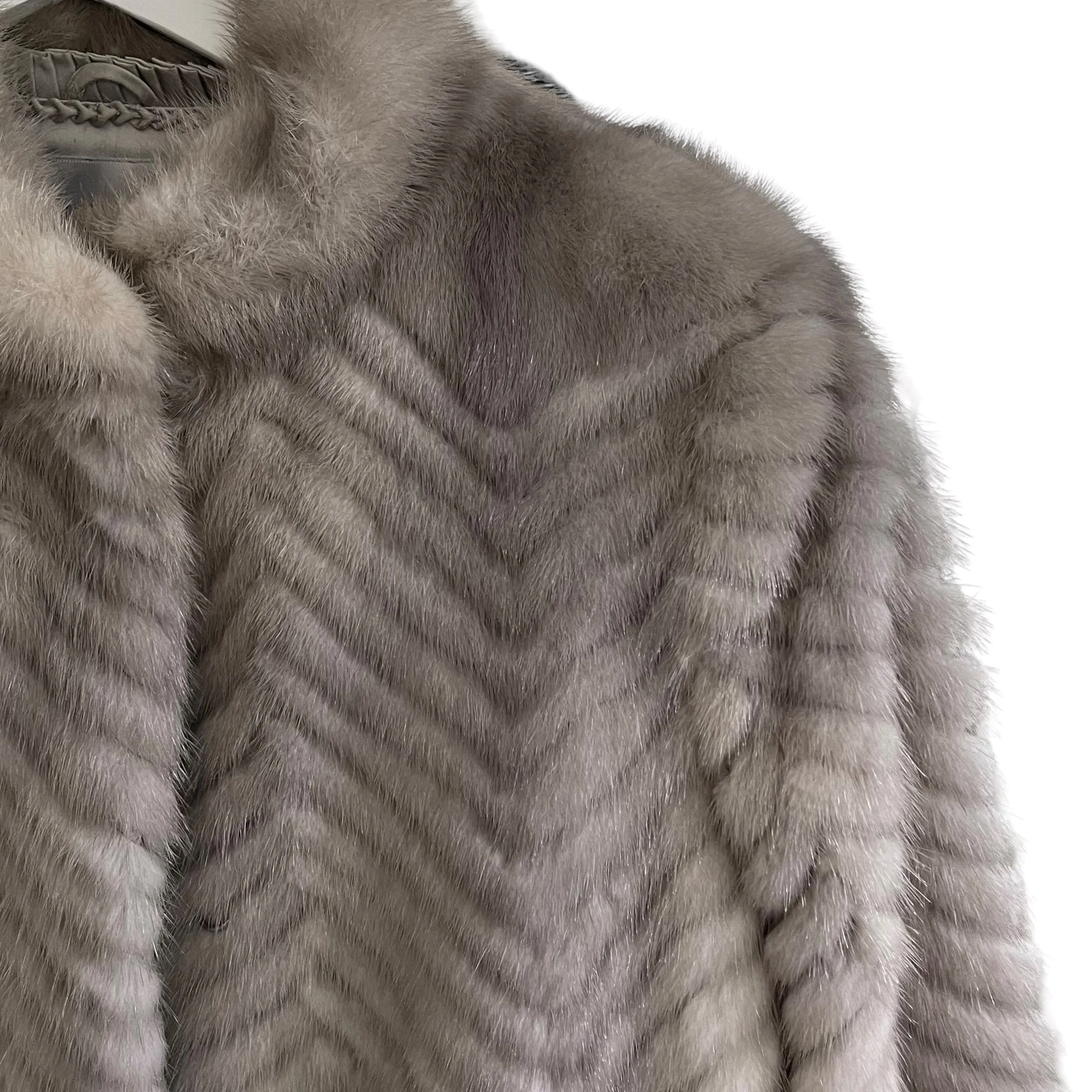 Mink Fur Ladies Coat Grey XS-S
