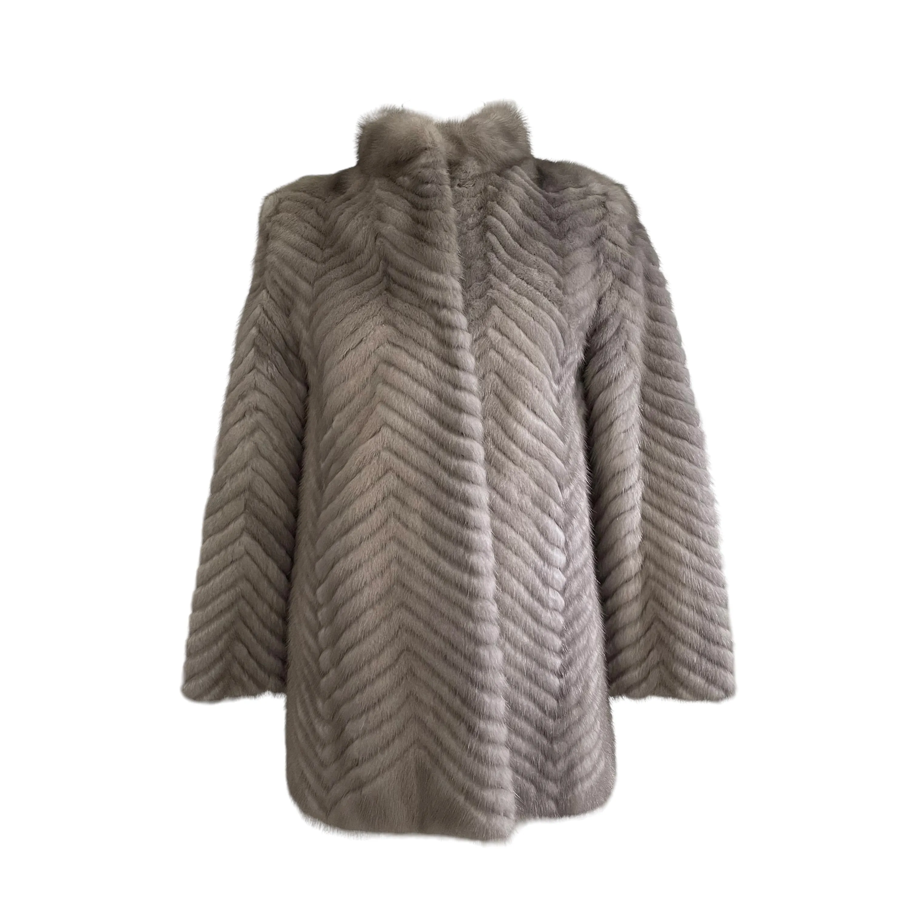 Mink Fur Ladies Coat Grey XS-S