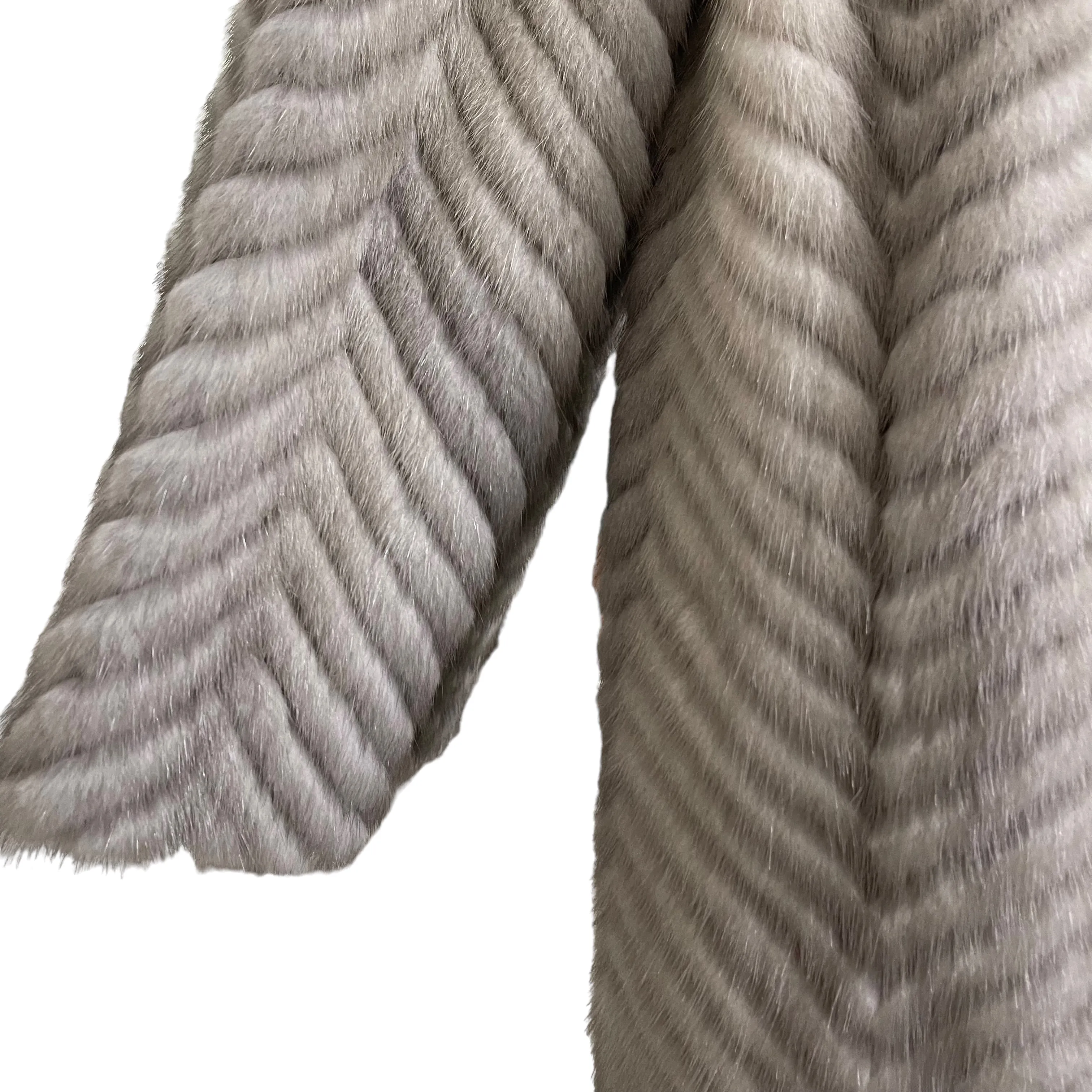 Mink Fur Ladies Coat Grey XS-S
