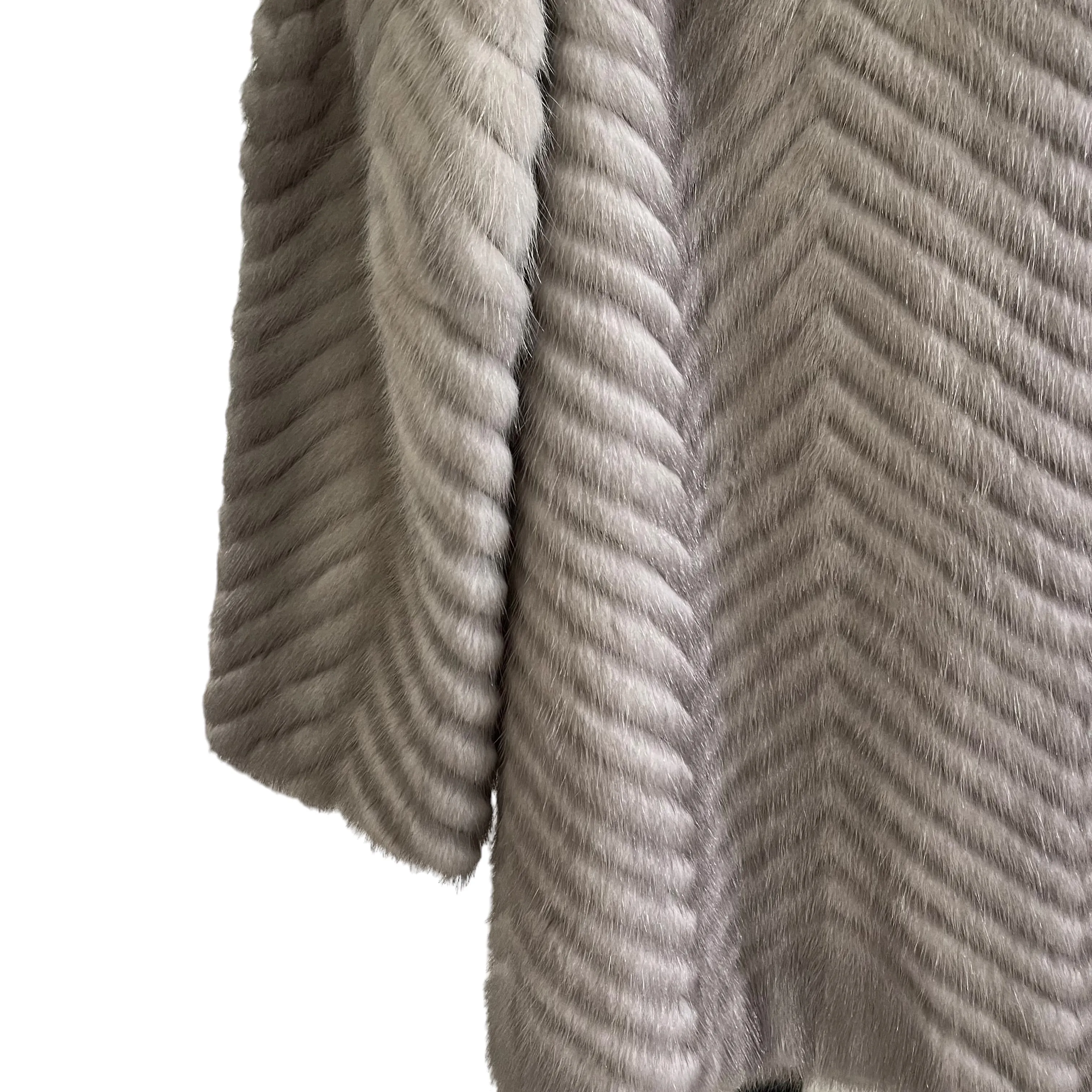 Mink Fur Ladies Coat Grey XS-S