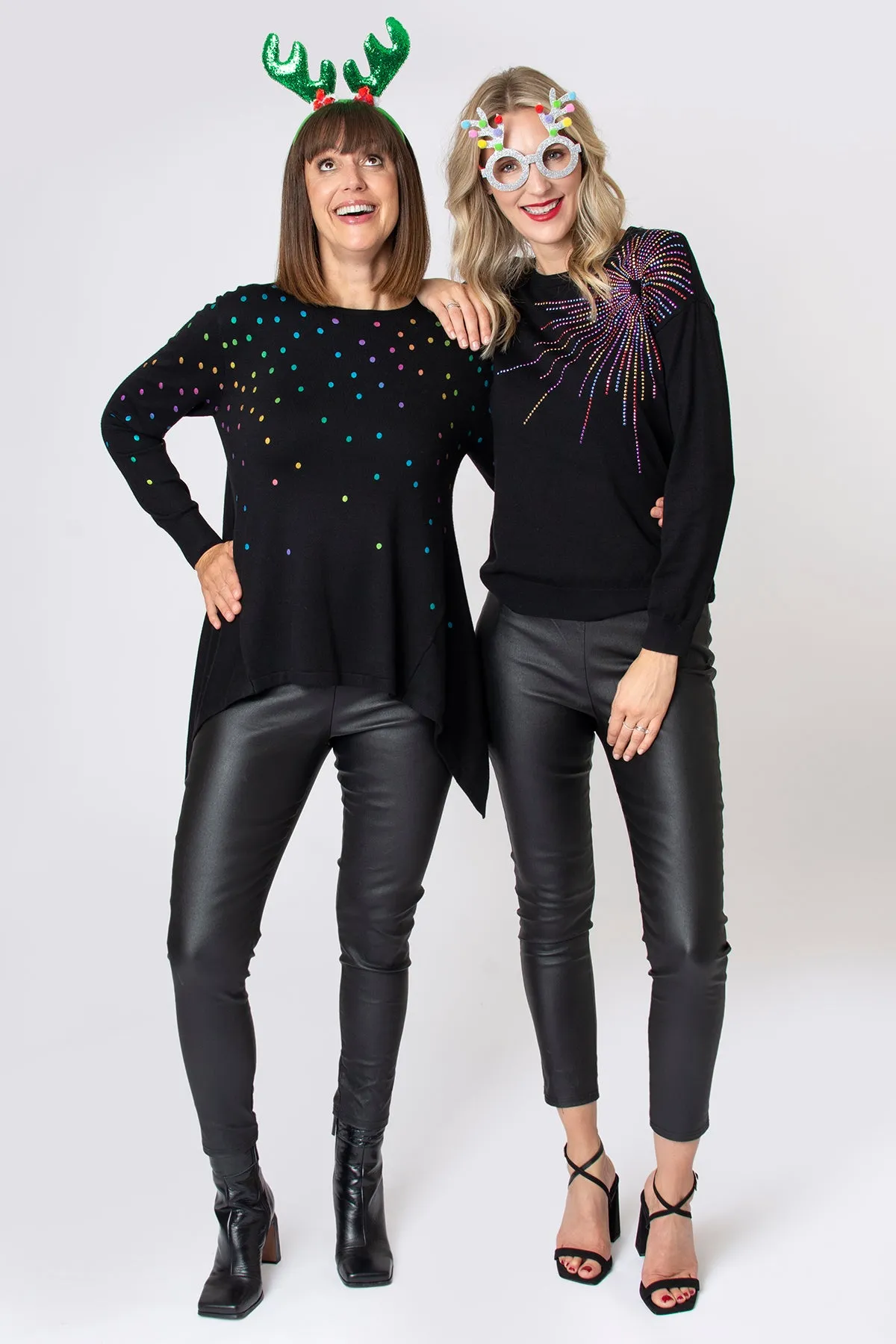 Multi Foil Spot Hanky Hem Jumper