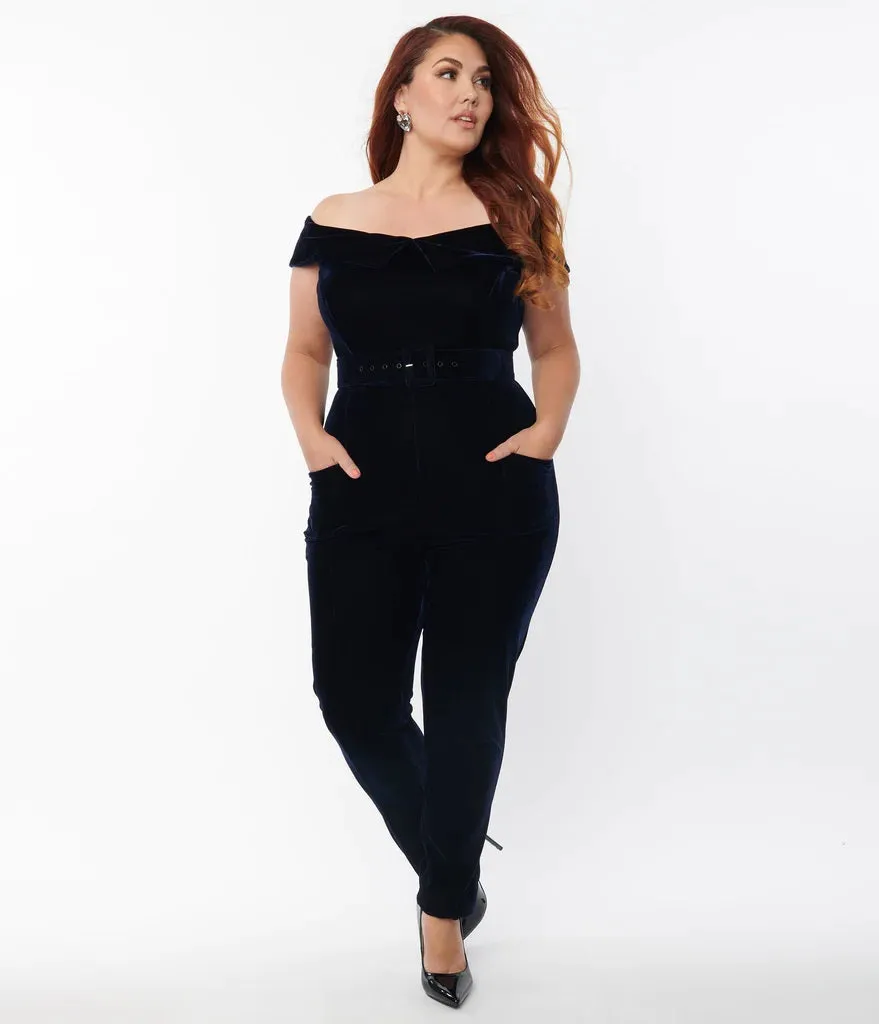 Navy Velvet Gillian Jumpsuit