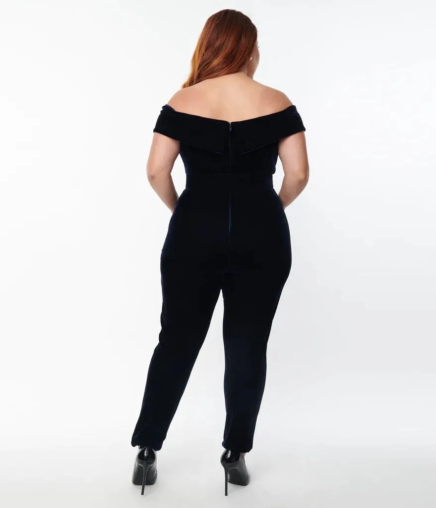 Navy Velvet Gillian Jumpsuit