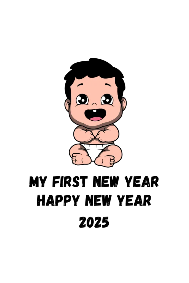 New Year 2025 Baby Romper – Soft, Stylish & Festive (Desgin 2)
