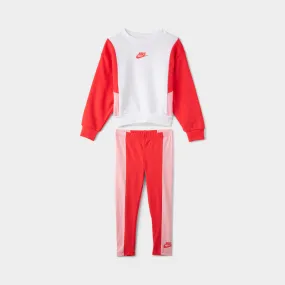 Nike Child Girls' Colourblock Crewneck Set Pink / White
