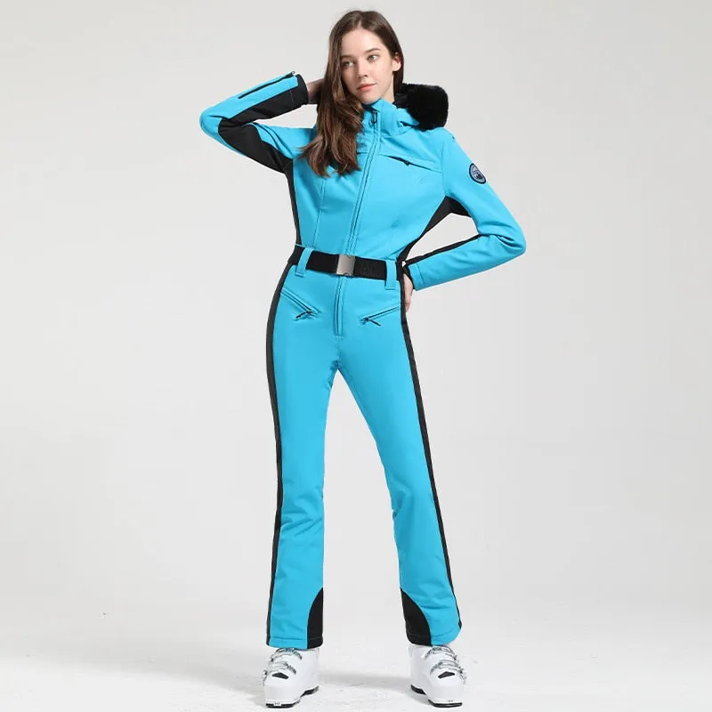 One-piece Ski Suit for Women Thickening Snowboard