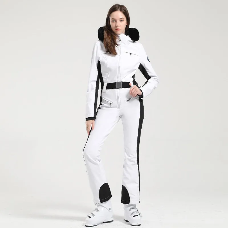 One-piece Ski Suit for Women Thickening Snowboard