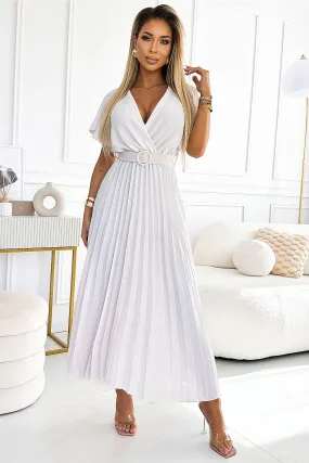 Pleated summer midi cocktail dress