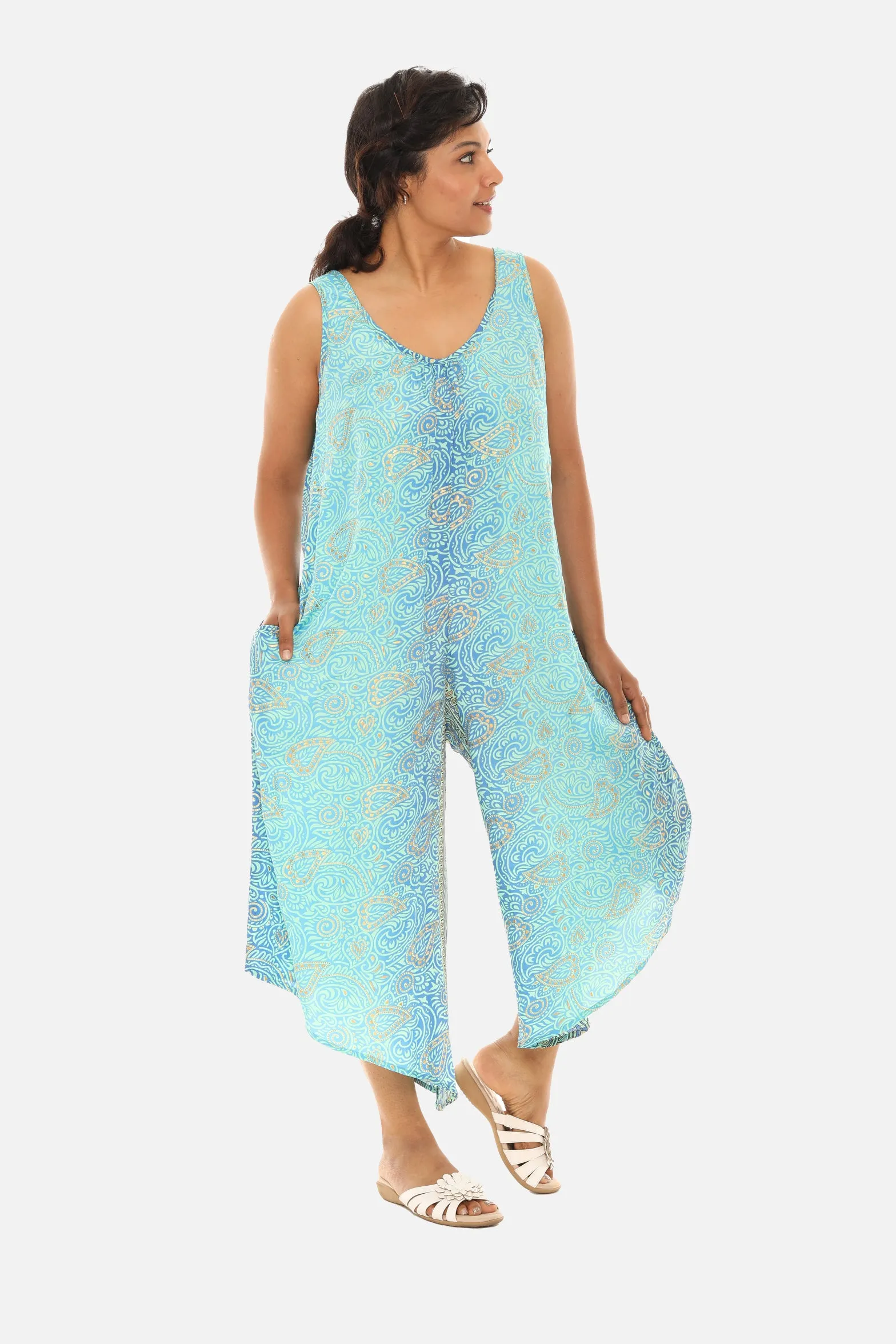 Printed Art Silk Jumpsuit For Women