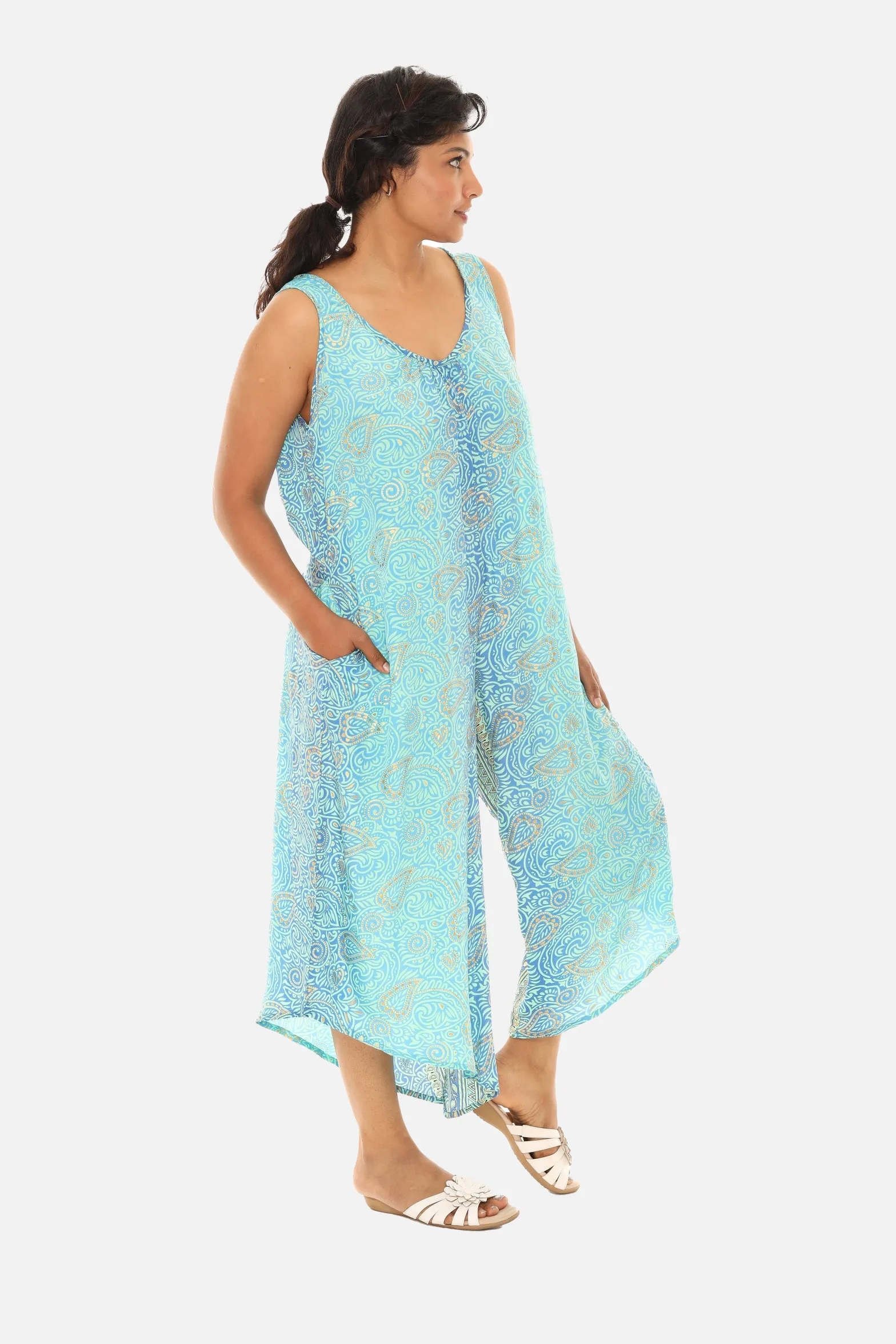 Printed Art Silk Jumpsuit For Women
