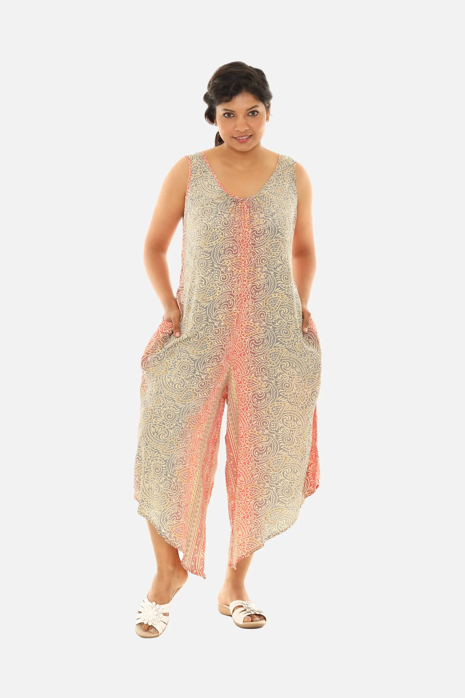 Printed Art Silk Jumpsuit For Women