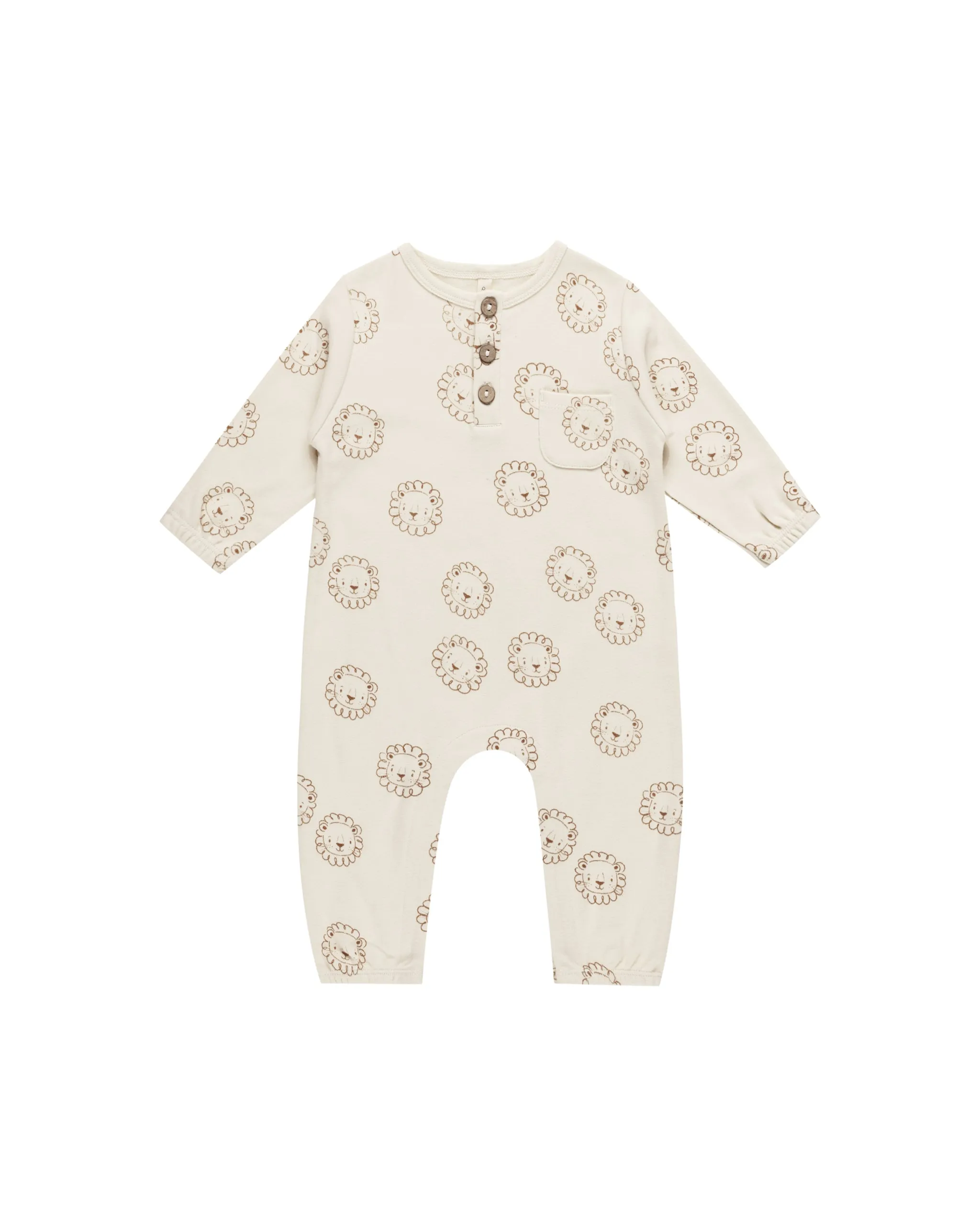 Quincy Mae Long Sleeve Pocket Jumpsuit (Lions)