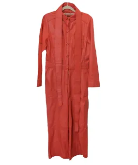Richard Radcliffe Pink Leather Belted Jumpsuit - RJC3777