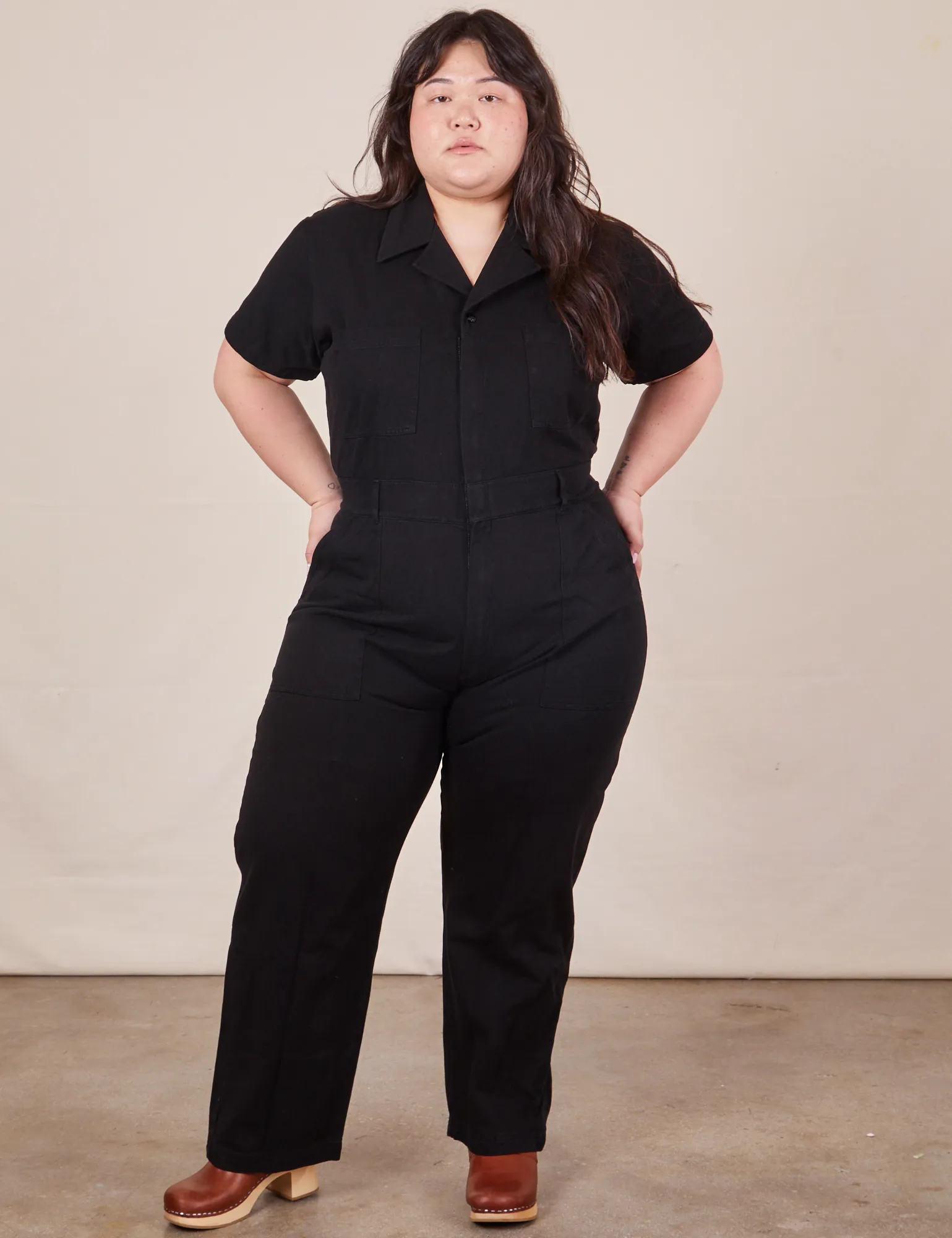 Short Sleeve Jumpsuit - Basic Black