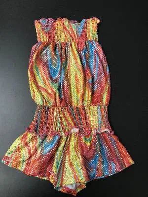 SMOCKED ROMPER RAINBOW SPARKLE