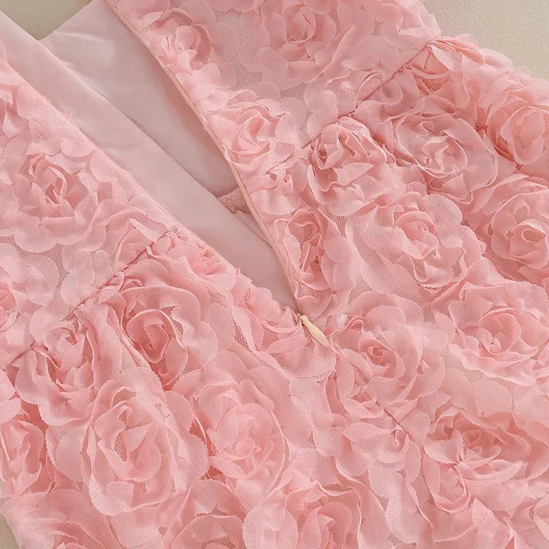 The Pretty Pink Rosette Romper   Bow