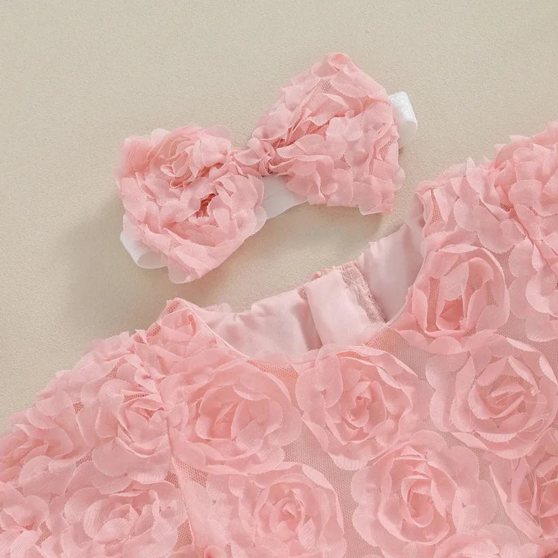 The Pretty Pink Rosette Romper   Bow