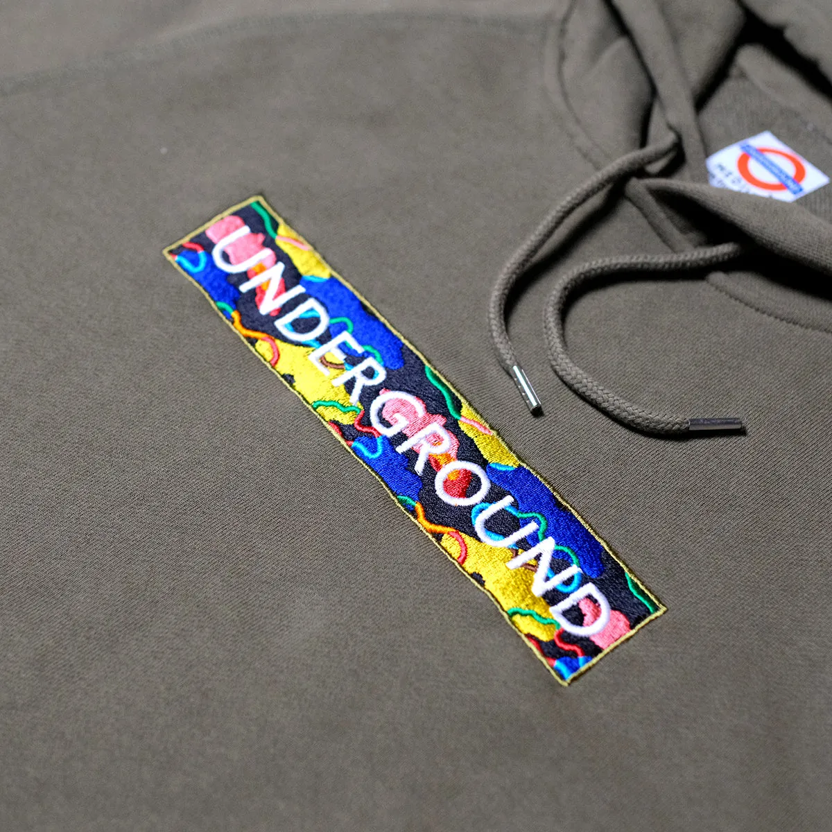 Underground Cloud Camo Box Logo Hoodie - Army Green