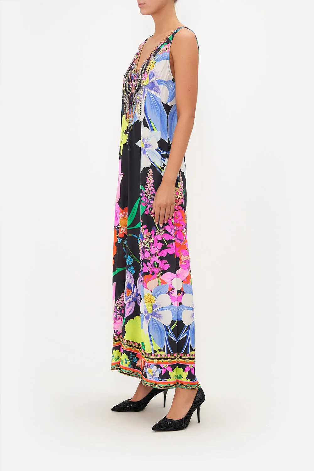 V NECK FLARED JUMPSUIT AWAY WITH THE FAIRIES