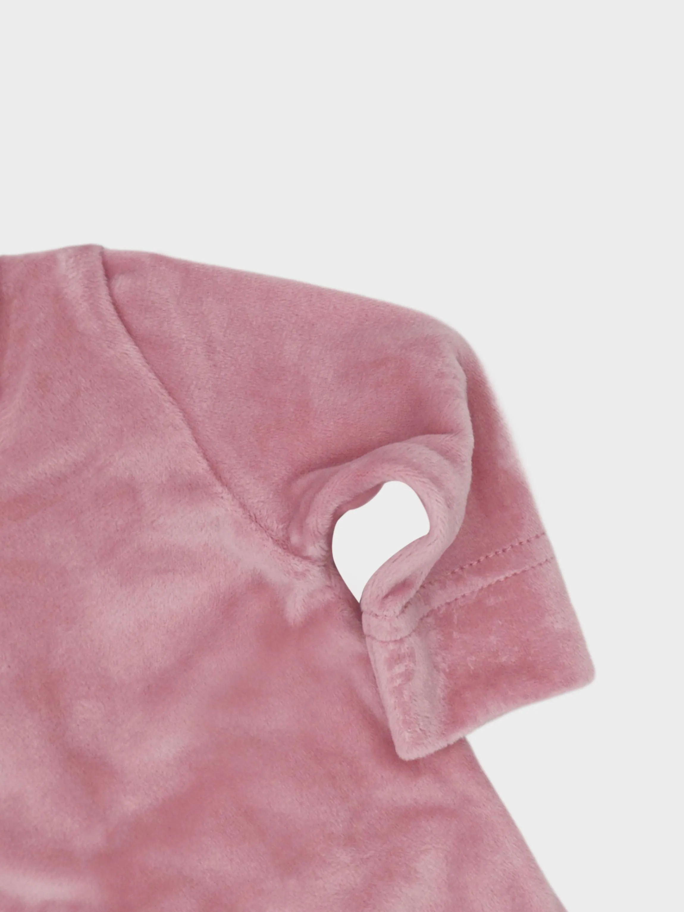 Velour Crossover Stretchy & Bonnet- Pink