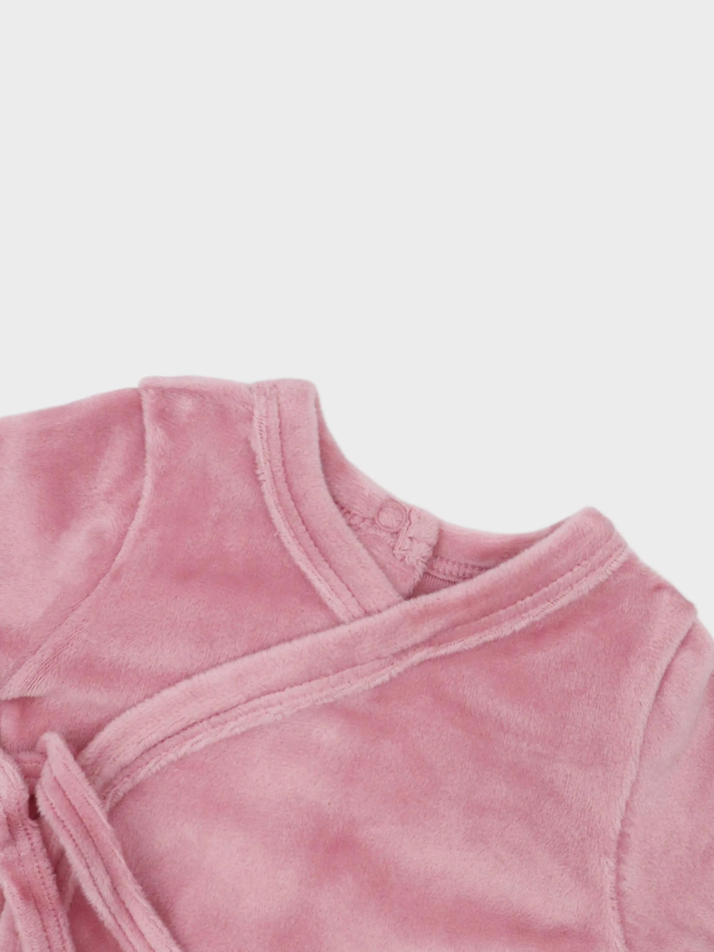 Velour Crossover Stretchy & Bonnet- Pink