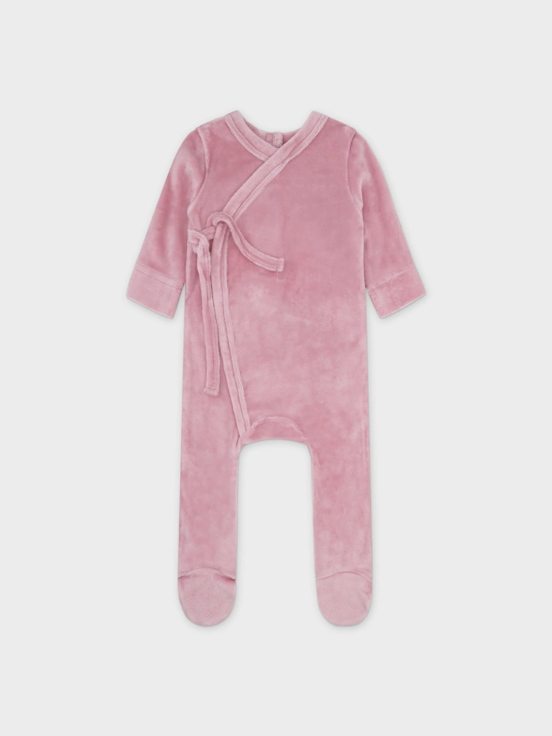 Velour Crossover Stretchy & Bonnet- Pink
