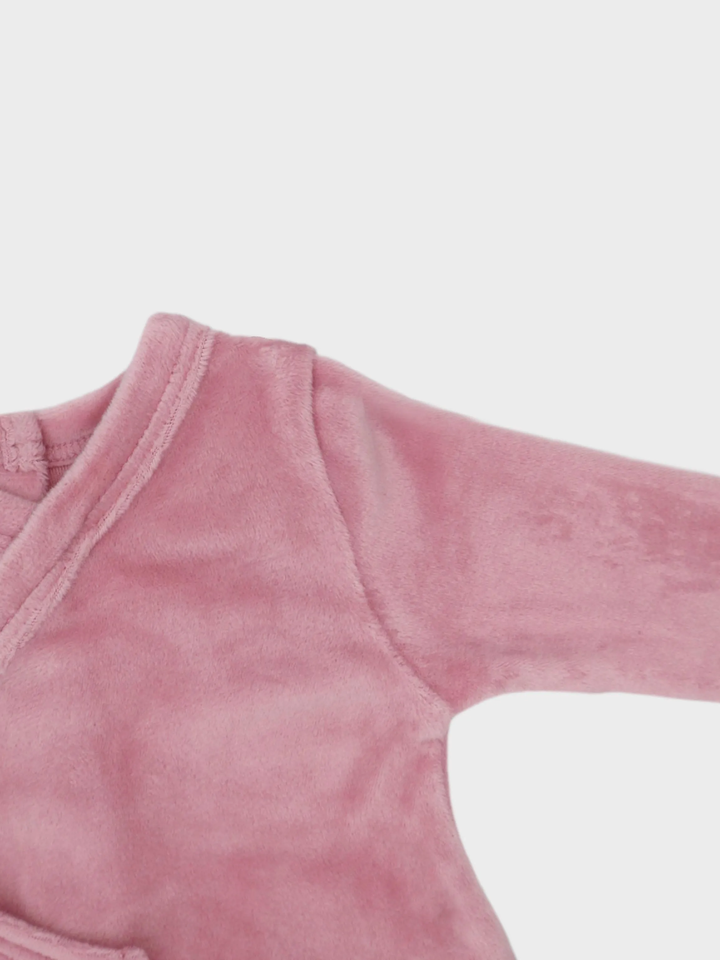 Velour Crossover Stretchy & Bonnet- Pink