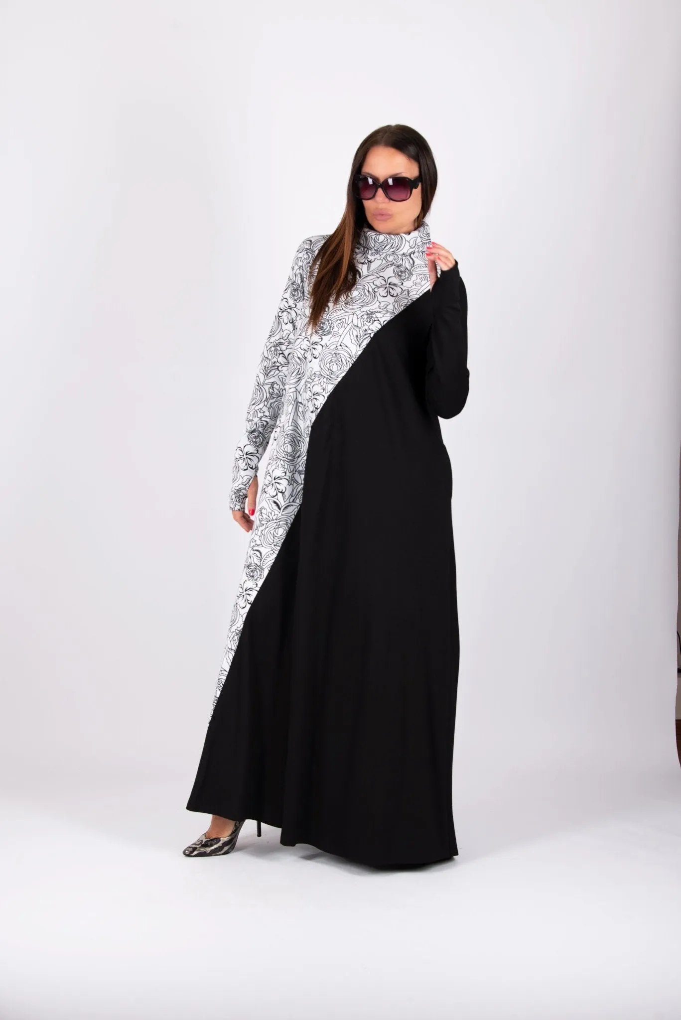 Vivian Long A Line Turtleneck Dress