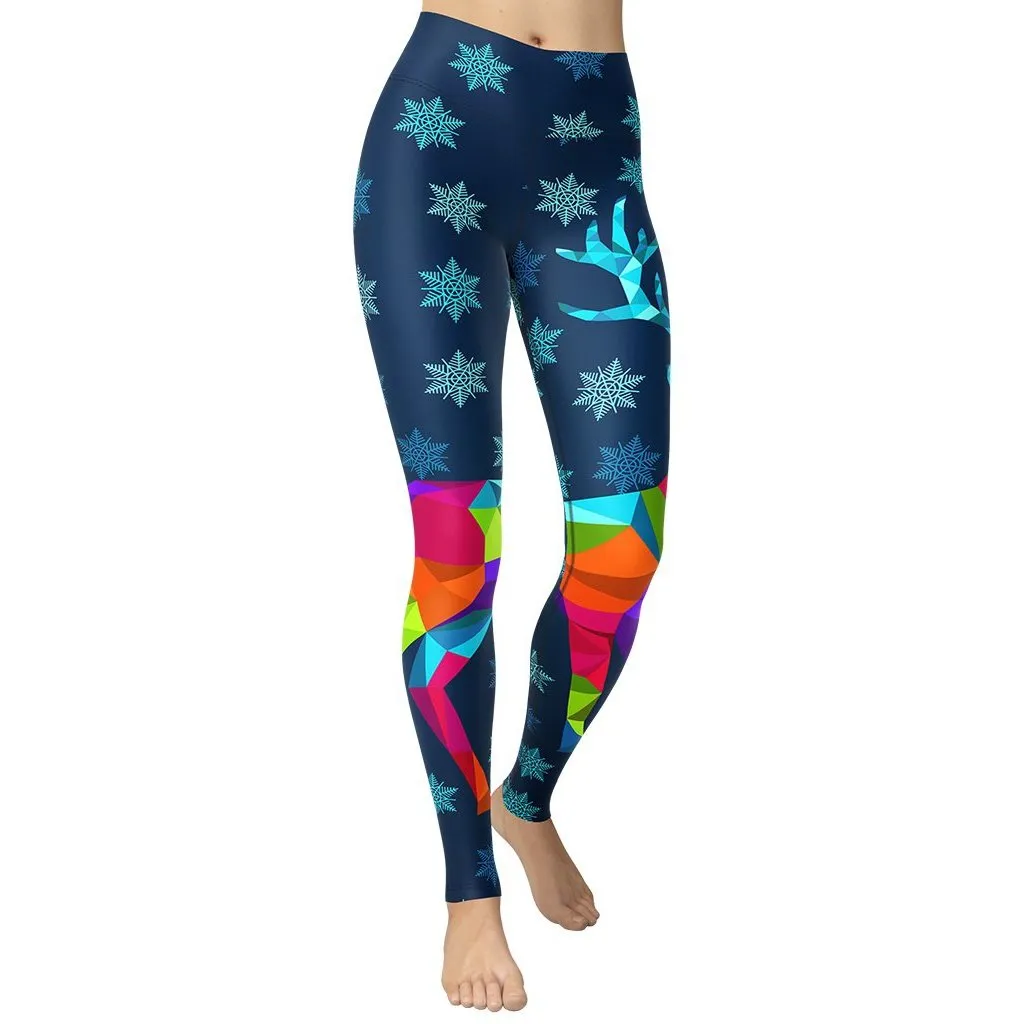 Vivid Reindeer Yoga Leggings