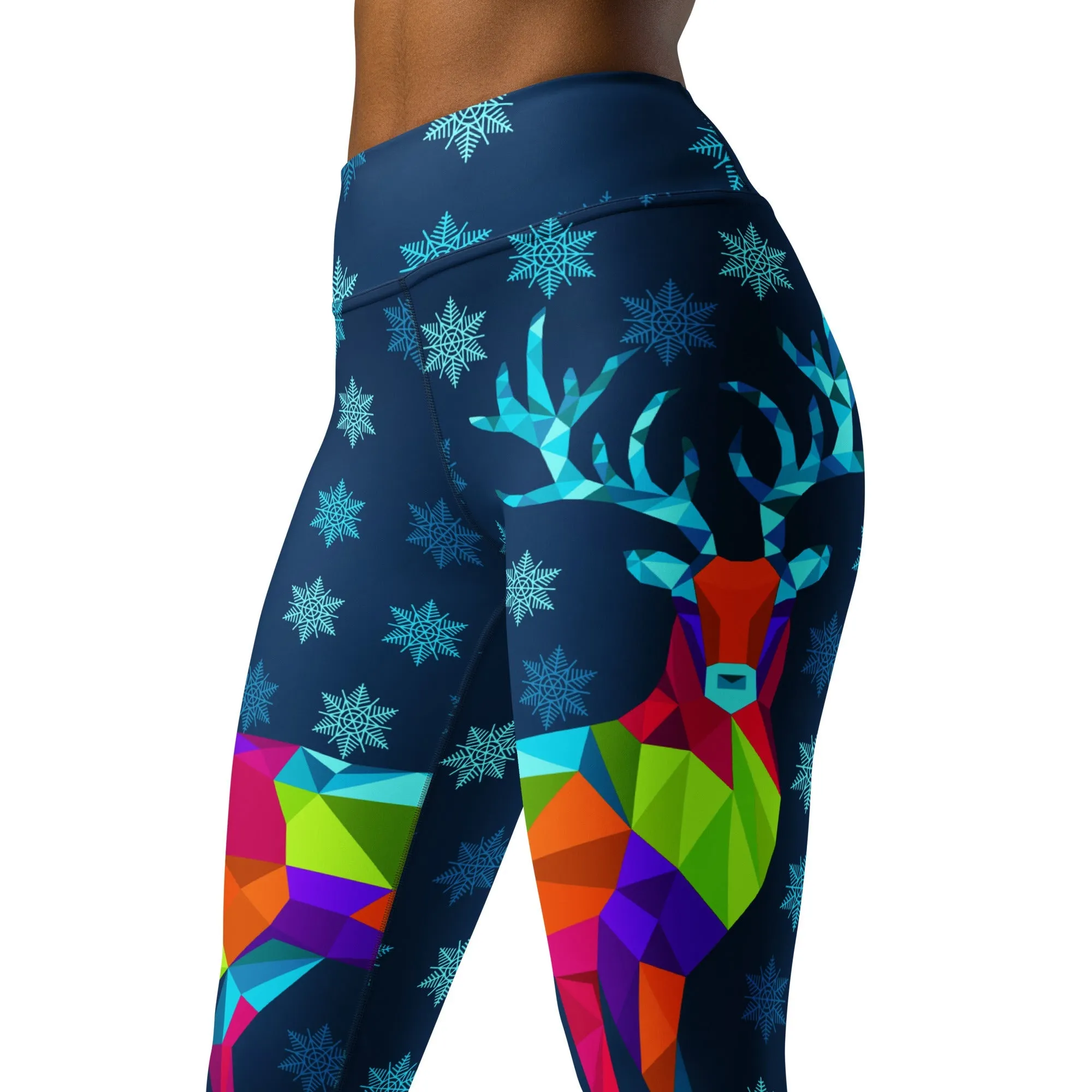 Vivid Reindeer Yoga Leggings