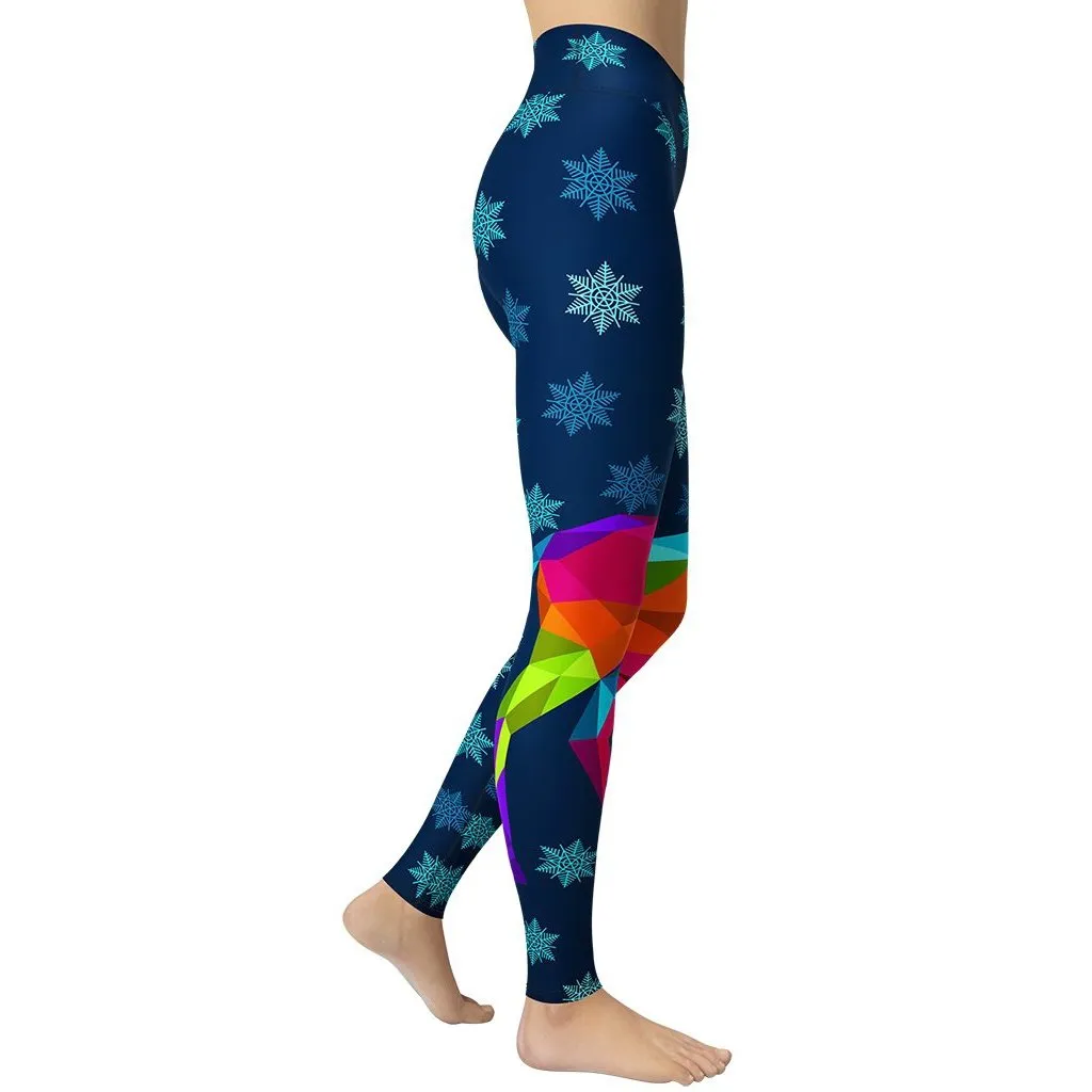 Vivid Reindeer Yoga Leggings