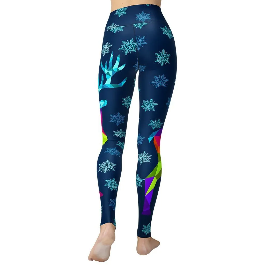 Vivid Reindeer Yoga Leggings
