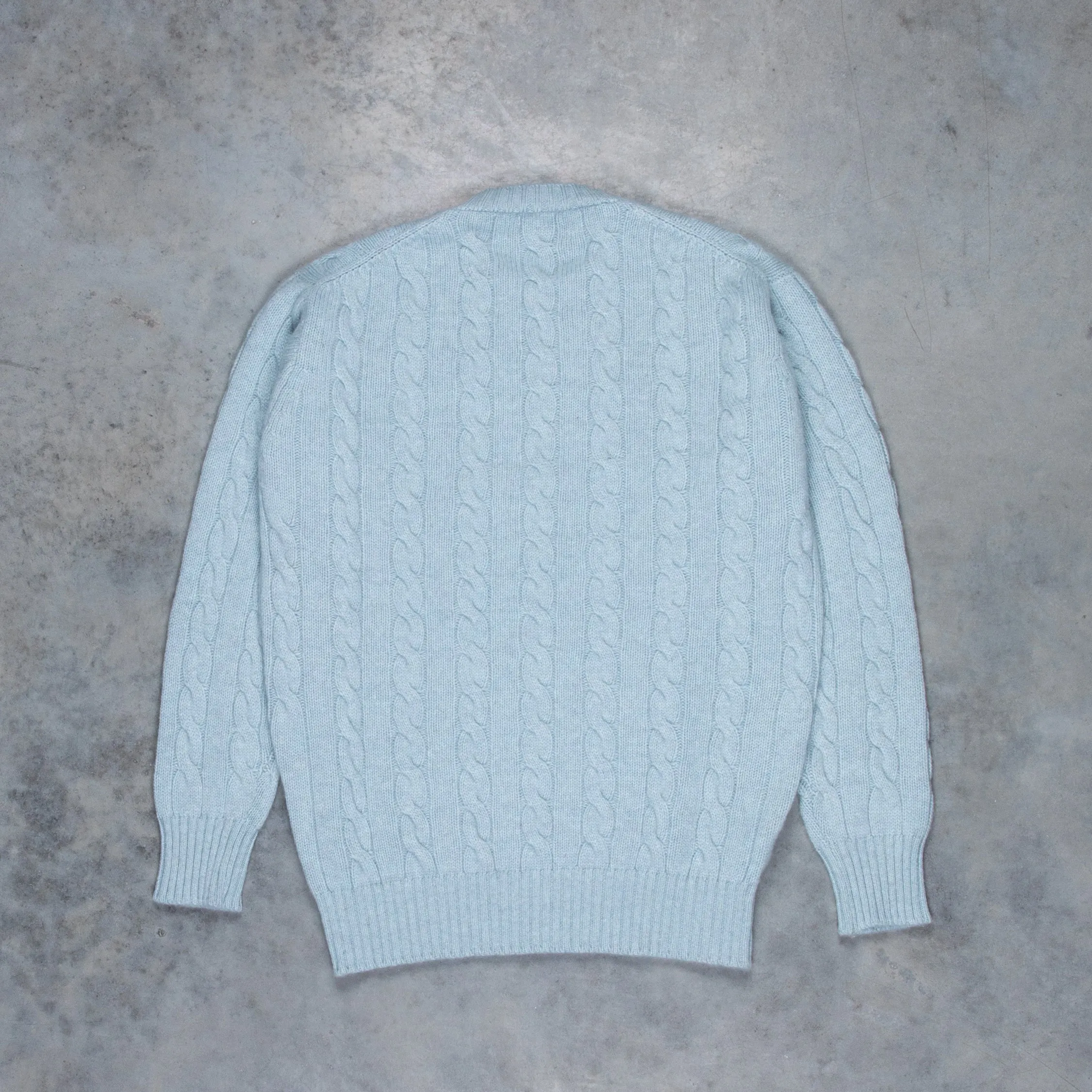 William Lockie Chirnside Cashmere Cable Crew Neck Haar