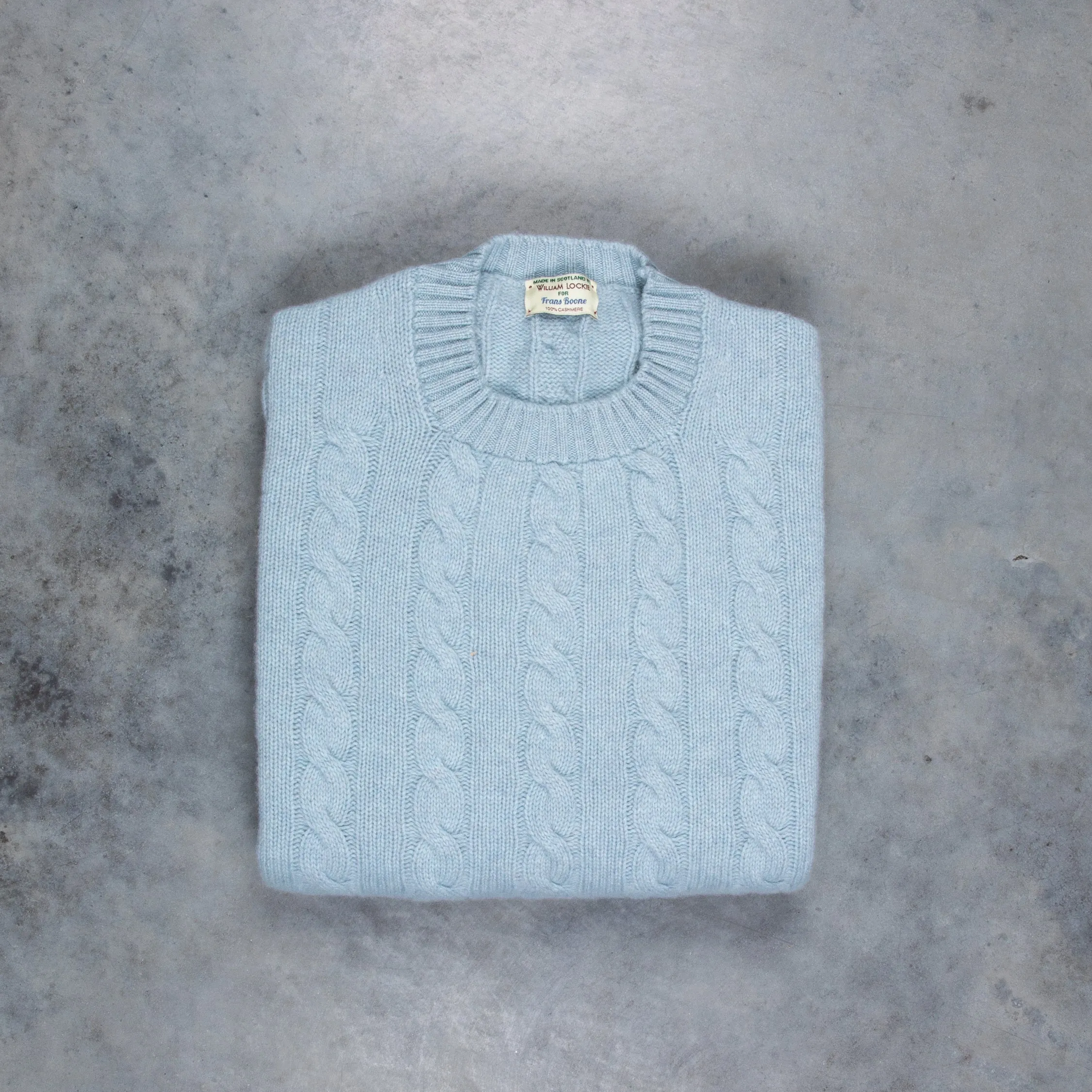 William Lockie Chirnside Cashmere Cable Crew Neck Haar