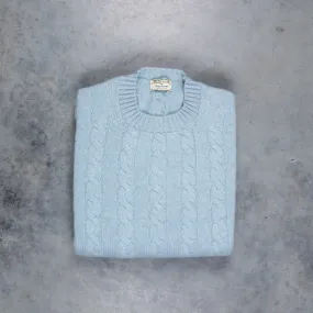 William Lockie Chirnside Cashmere Cable Crew Neck Haar