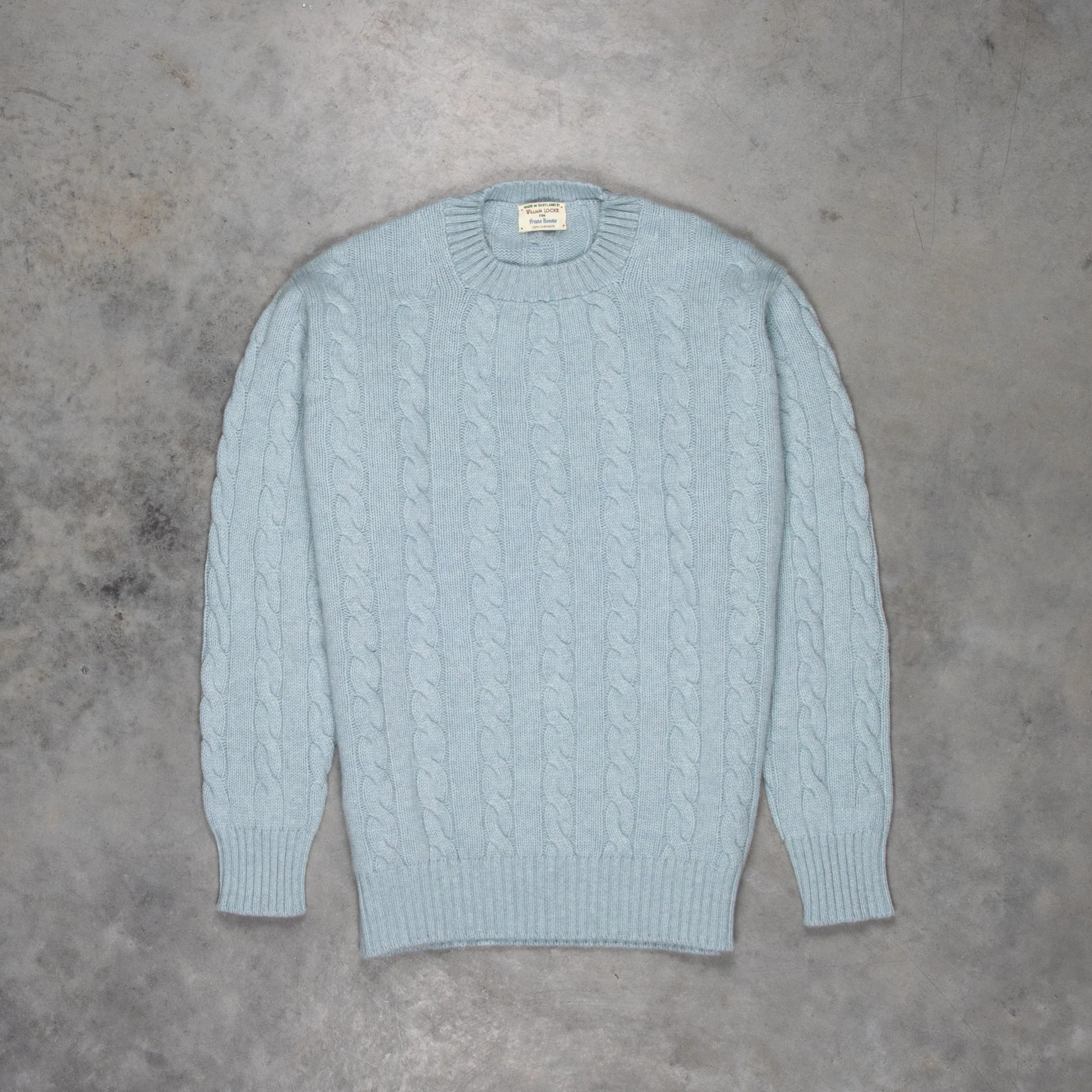 William Lockie Chirnside Cashmere Cable Crew Neck Haar