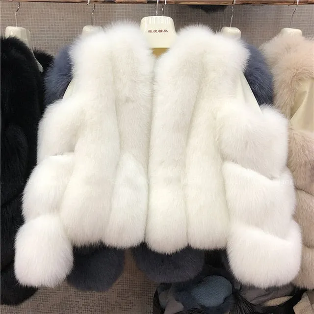 Women's Authentic Fur & Genuine Leather Coat