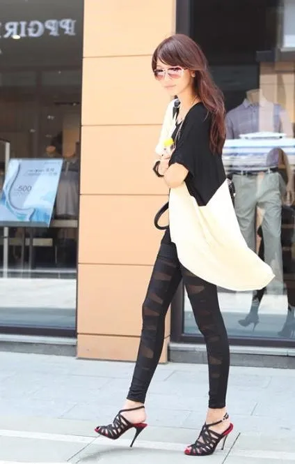 Women's Spring/Autumn Patchwork Stretch Bandage Leggings