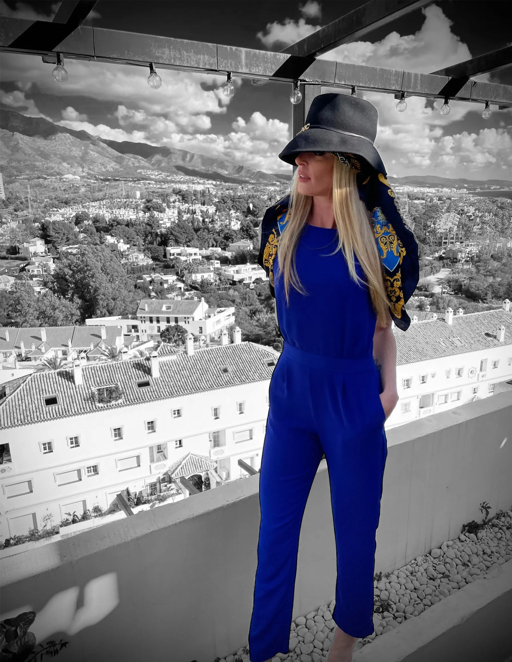 Zara Blue Backless Jumpsuit